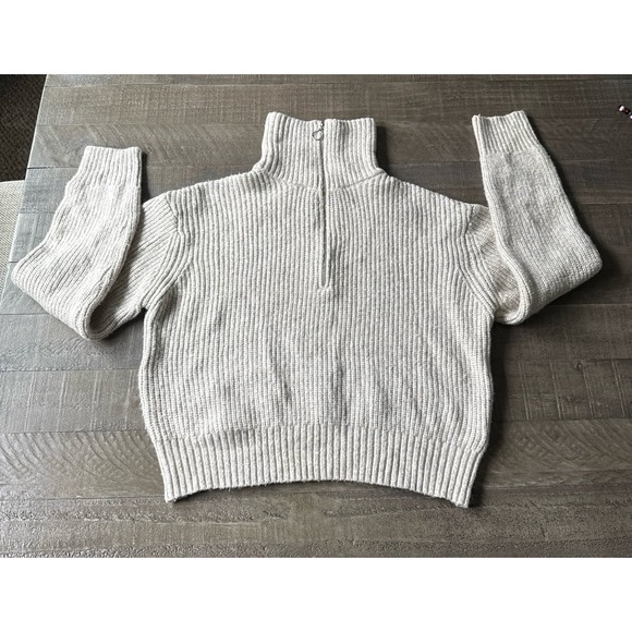 Jessica Simpson Women's Cream Knit Half Zip Turtleneck Sweater Size Medium - Picture 1 of 6